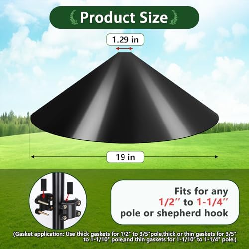Gtongoko 19" Squirrel Baffle for Bird Feeder Pole Black 1 Pack
