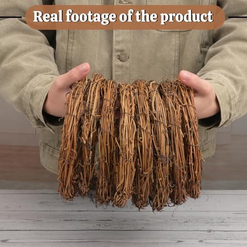 12 Pcs 8 Inch Natural Grapevine Wreath Set, Natural Rattan Wreath,Hand-Woven 8 Inch Vine Branch Wreaths, Perfect for DIY Crafts, Christmas Decorations, and Wedding Supplies