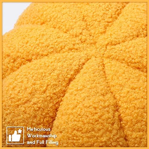 Kajaia 2 Pcs 3D Pumpkin Pillow Fall Decor Cushions,White, Yellow