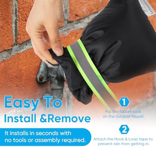 Outdoor Faucet Covers for Winter,20 Pack Pro 8.3" H x 6.7" W Outdoor Hose Bib Covers for Winter Freeze Protection Outside Spigot Cover insulated Reusable Waterproof backflow Cover,Black