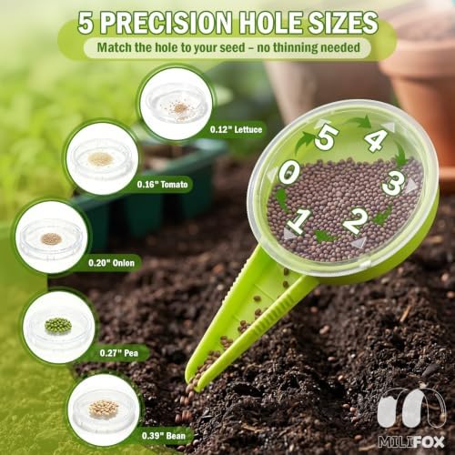 Seed Planter Tool, Seed Dibber, Seed Dispenser, Light Green, 4 Pcs