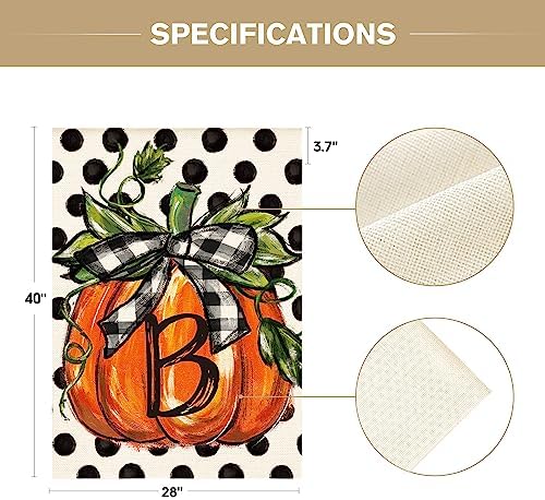 AVOIN colorlife Fall Monogram Letter B House Flag 28x40 Inch for Outside