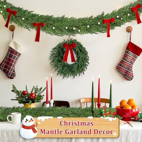 9 Ft Real Touch Christmas Garlands Thick Soft Bendable Pine Cedar Garland