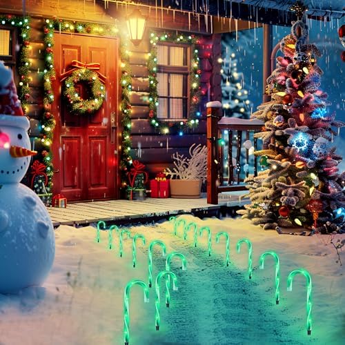 10" Christmas Candy Cane Lights (10PCS) for Landscape Decoration
