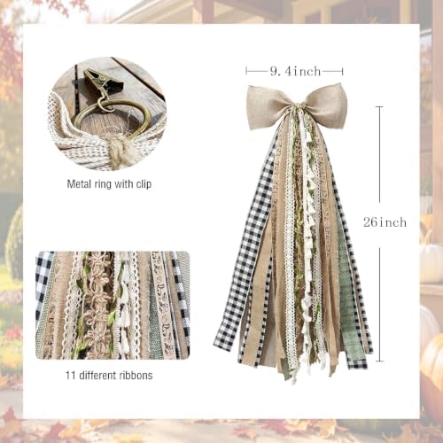 Burlap Bow, Rustic Farmhouse Decor, Wreath Bows for Front Door, Wall