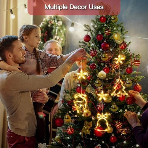 suddus Christmas Window Lights Decoration,Tree,Jingle Bell&Deer Warm White