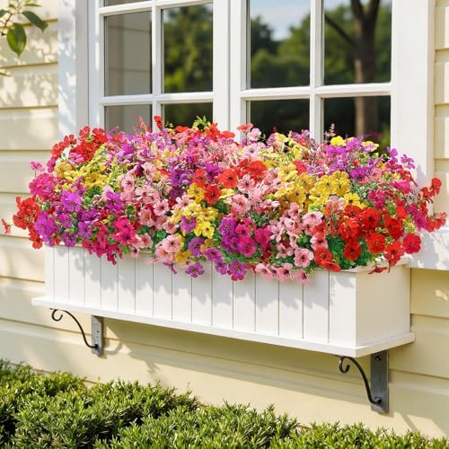 SHareconn 24 Bundles Artificial Flowers for Outdoors UV Resistant Decor