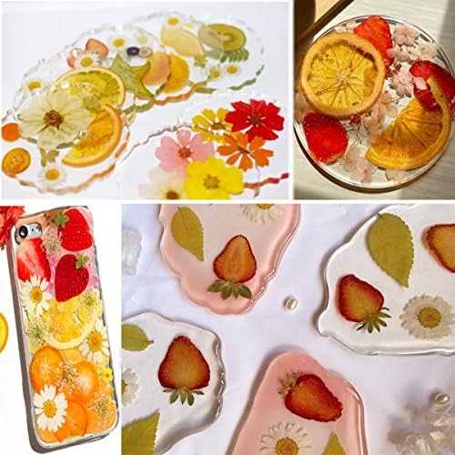 70PCS+ Nature Dried Pressed Fruits Flowers for Resin Mold, Real Dry Pressing Floral Set for DIY Jewelry Making Nail Card Scrapbook Art Craft Fruits Style