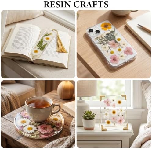 NESCCI 83 Pcs Dried Flowers for Crafts,Real Natural Dried Pressed Flowers