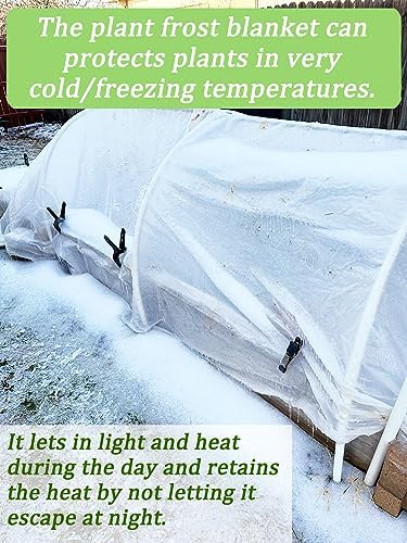Thicker Plant Covers Freeze Protection 1.77 oz/yd², 8.2ft x 33ft Reusable