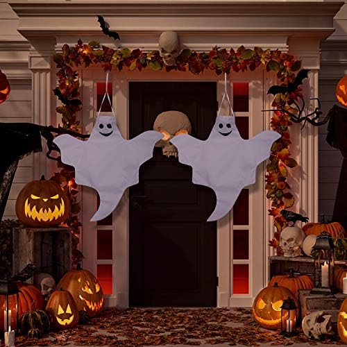Skylety 4 Pcs 32 Inch Halloween Ghost Decoration Outdoor Hanging Windsock