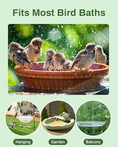 OICEME Bird Bath Purification Disk Pure Copper Outside Winter Solar Power Birdbath Wild Hummingbird Pedestal Fountain Cleaner Humming Feeder Cage Dispenser Heater Ground Safe Garden Lover Women Gift