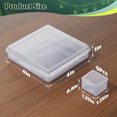 Plant Seed Organizer Box Garden Seed Storage Container Cases Transparent Plastic Collection Box Dustproof Craft Organizer Case with 9 Pcs Mini Storage Cases for Garden Home Office