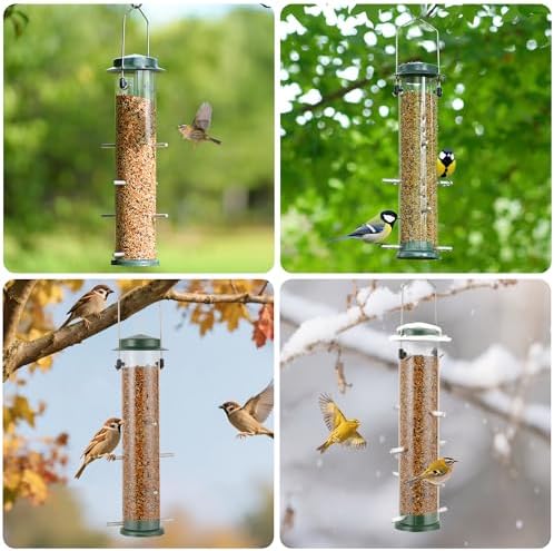 MIXXIDEA Finch Bird Feeder Hanging Metal Thistle Seed Feeder