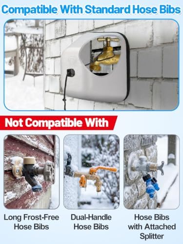 Outdoor Faucet Covers for Winter, Easy to Install Insulated Foam Protector Against Freeze for Outside Faucet Water Spigot Garden Hose Bib, Resuable, 4 Pcs