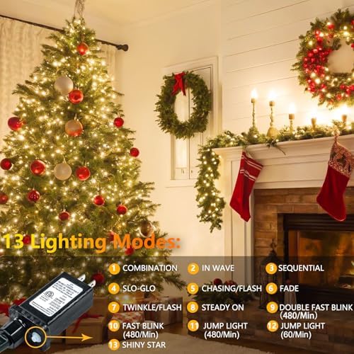 100 LED Connectable String Lights, 33FT Christmas Lights Outdoor Indoor