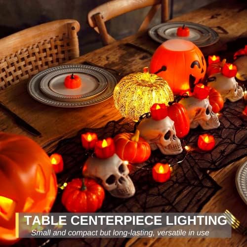 Homemory 24Pcs Halloween Red Dripping Flameless LED Candles,1.58"x 1.2"