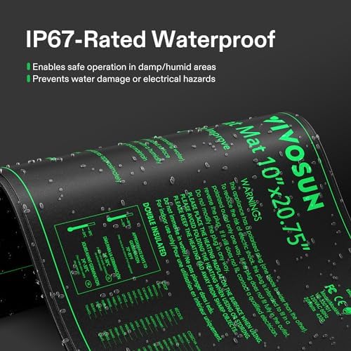 VIVOSUN Digital Heat Mat Thermostat Controller and Durable Waterproof Seedling Heat Mat 10" x 20.75" UL & MET-Certified
