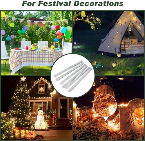 FEED GARDEN 6 Inch 50 Pack Hot-dip Galvanized Landscape Staples Plant Cover Spikes 11 Gauge Tent Stakes Garden Stakes Landscaping Fabric SOD Pins Yard Pins for Decoration Weed Barrier Fabric