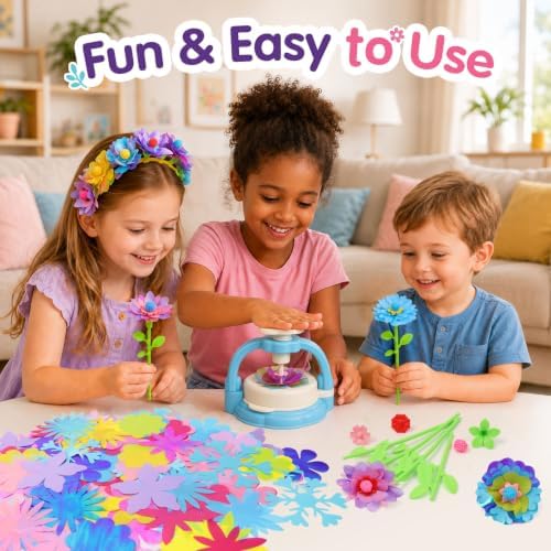 IQBOX Flower Making Kit for 4 5 6 7 8 Year Old Girls Brithday Gifts