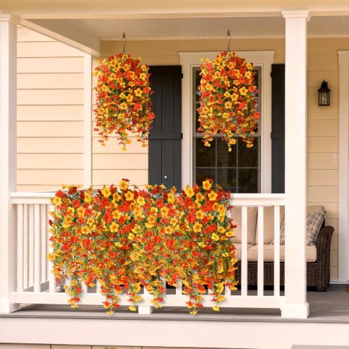 INQCMY Artificial Fake Flowers Plants for Outdoor Fall Decoration