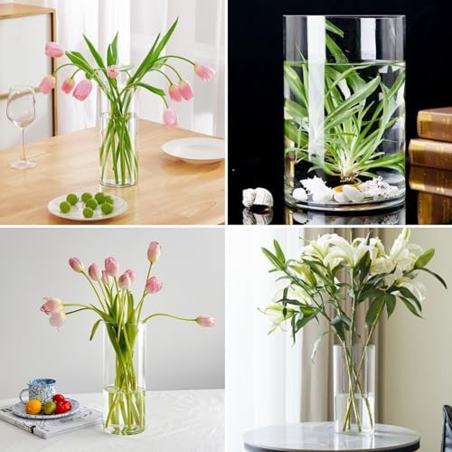 Clear Acrylic Cylinder Vase 3, Tall Cylinder Hurricane Plastic Vase