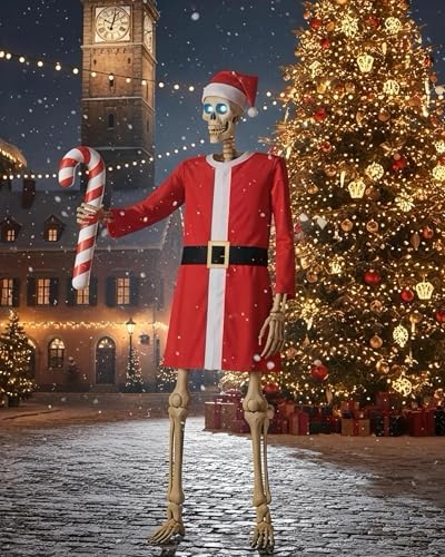 3 Pcs Santa Outfit for 12 Ft Giant Skeleton Christmas Yard Accessories
