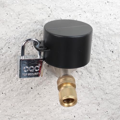 Outdoor Faucet Lock Cover with Padlock Water Spigot Lock Gate Valve Lockout Device Hose Bib Lock Childproof Exterior Faucet Locks, Stop Unauthorized Water Use,Black