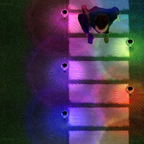 Priddop Solar Christmas Lights Outdoor Waterproof 8 Pack Color Changing LED