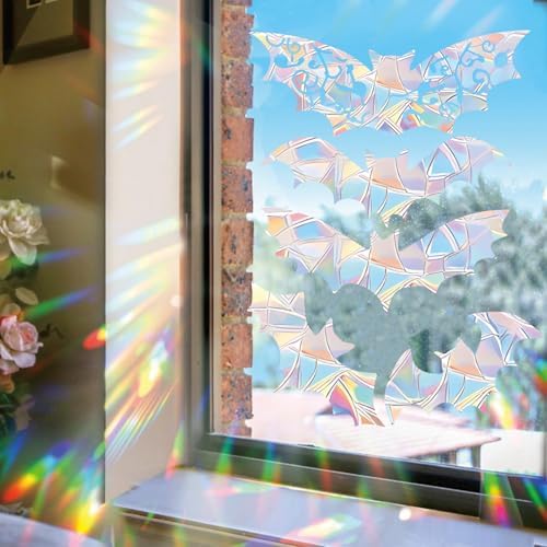 15 pcs bat Anti Bird Collision Window Stickers, Rainbow Stickers, Window Stickers, Bird and Window Protection Stickers, Glass Door Safety Stickers