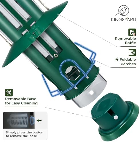 Kingsyard Squirrel Proof Bird Feeders for Outdoors Hanging