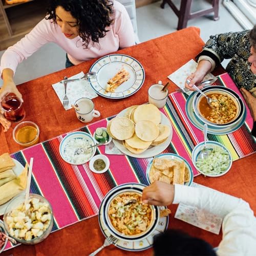 6PCS Mexican Table Runner 14x86in Boho Fiesta Party Decorations for Table