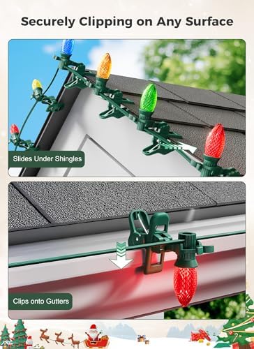 Christmas Light Clips, 50 Count Quick Spring Clips for C7 C9 String Lights