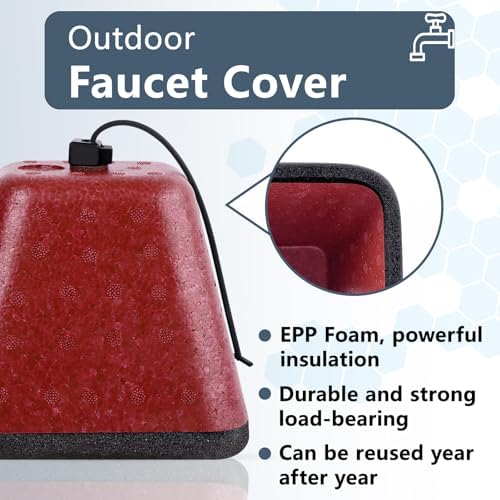 Outdoor Faucet Covers for Winter, 4 PC Spigot Covers Hose Bib Covers, Red