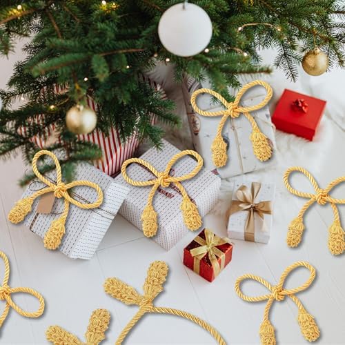 Celltestria 12pcs 20 Inches Christmas Garland Ties (Golden)