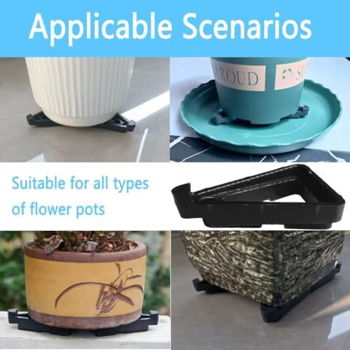 Pot Feet for Outdoor Planters,Invisible Breathable Pot Stands Toes Lifters for Heavy ndoor Outdoor Planters & Gardening Plant Container (Black-24 Pcs)
