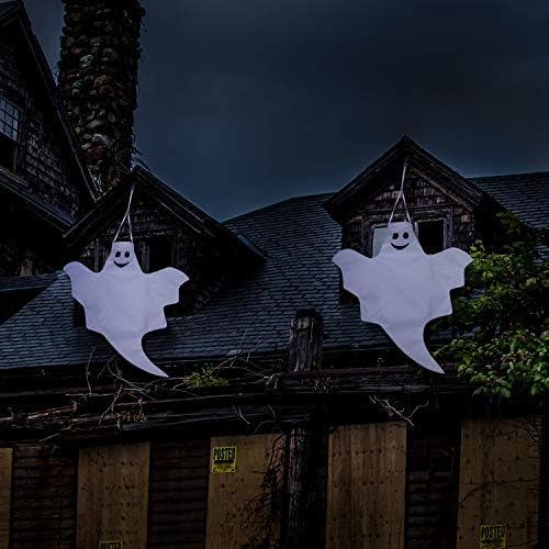 Skylety 4 Pcs 32 Inch Halloween Ghost Decoration Outdoor Hanging Windsock