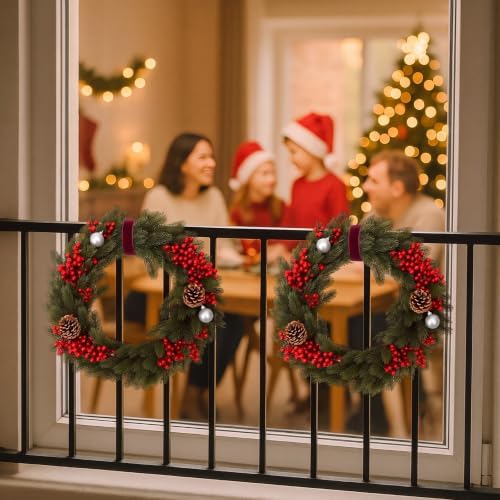 SATINIOR 50 Pcs Red Large Christmas Garland Ties 12inch Banister Ties