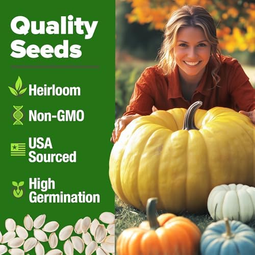 HOME GROWN Pumpkin Mix Seeds, 5 Variety, 40+ Seeds, Cucurbita Pepo