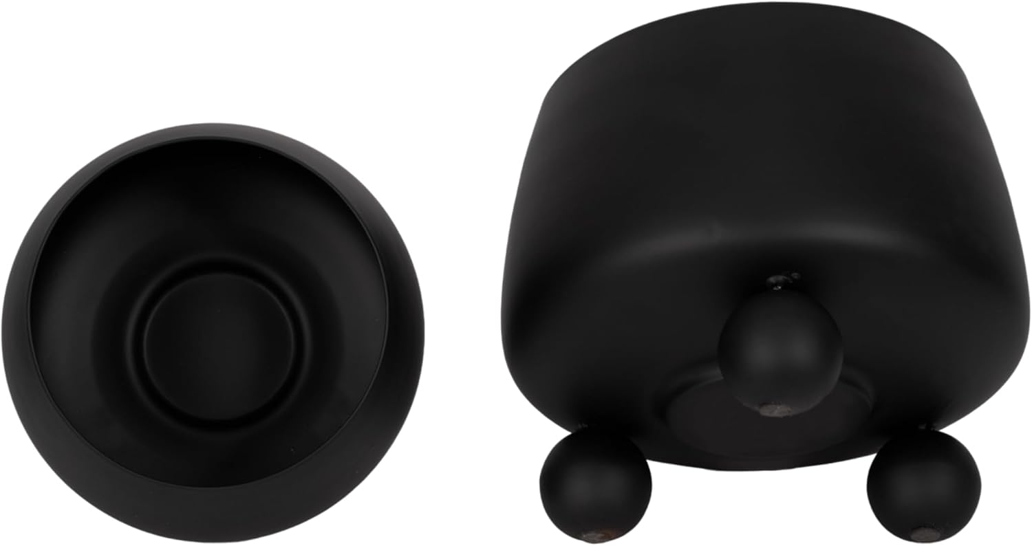 Chic Black Flower Pots and Planters for Indoor Plants Set – Glam Ceramic Planter Set with Modern Design for Home Decor