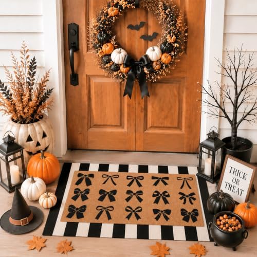 Tinideya 2 23.6 X 35.4 Inches Christmas Bows Brown Black