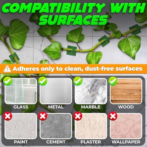 110 Pcs Wall Plant Clips for Climbing Plants, Self-Adhesive (Green)