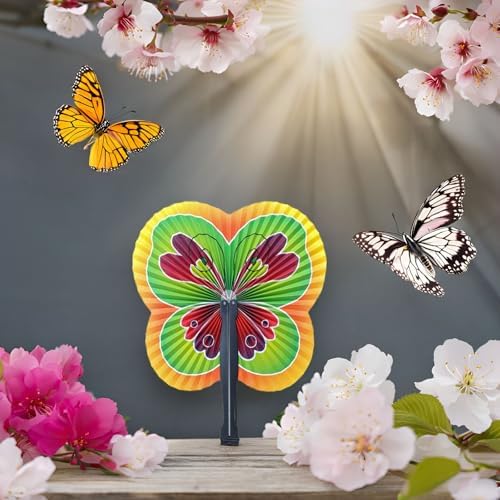 12 Pieces Butterfly Paper Fans