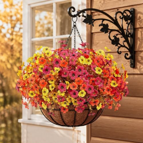 Artificial Fake Fall Flowers Mums for Outdoors Home Porch Decoration