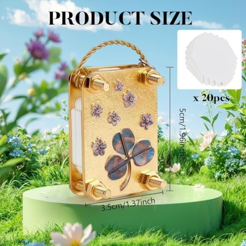 Mini Flower Press Keychain,Micro Flower Press Kits, with 20Pcs Paper-Portable Miniature Flowers Drying Press Kit, for Travel Outdoor, Presses Plant, Leaves, Micro Flowers (Style D)