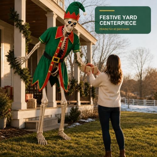 3 Pcs Elf Cloth for 12 Ft Skeleton Outfit Outdoor Christmas Yard Decor