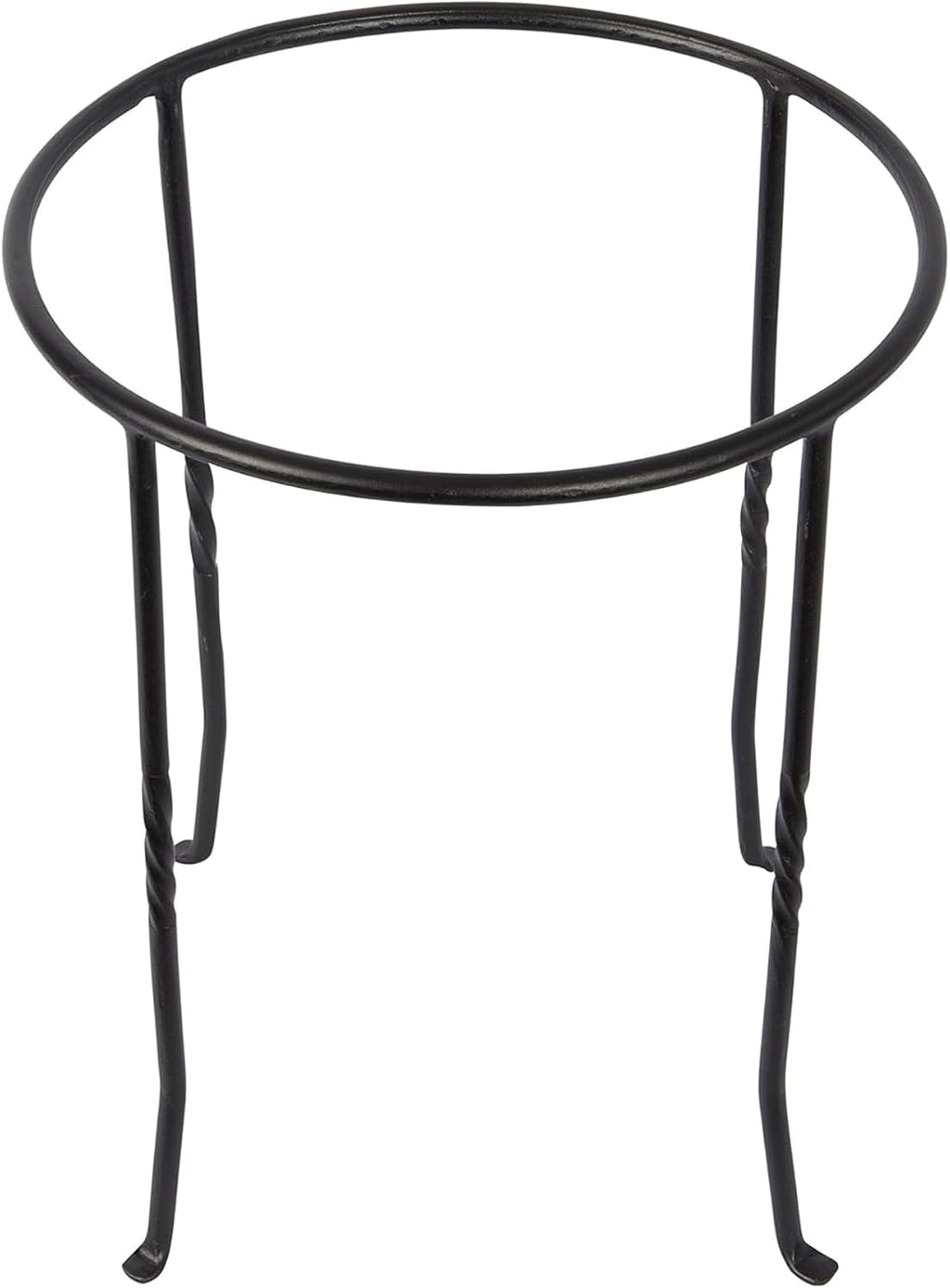 Fb14 Ring Wrought Iron Metal Plant Birdbath Bowl Stand Flowerpot Holder Black for Indoor Outdoor Garden Patio Yard