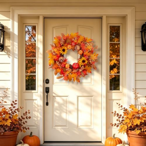 Fall Decorations for Home, Fall Autumn Thanksgiving Wreaths for Front Door