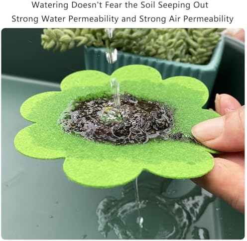 60 Pack Plant Pot Hole Pads Fiber Fabric Instead of Mesh Pad Drainage Hole Cover Pad Fine Filter Non Dirt Bottom Screen Layer Stopper to Prevent Soil Loss Planters Pots Watering