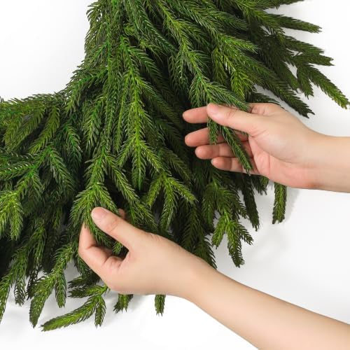 26" Large Norfolk Pine Wreath, Artificial Christmas Wreath for Front Door